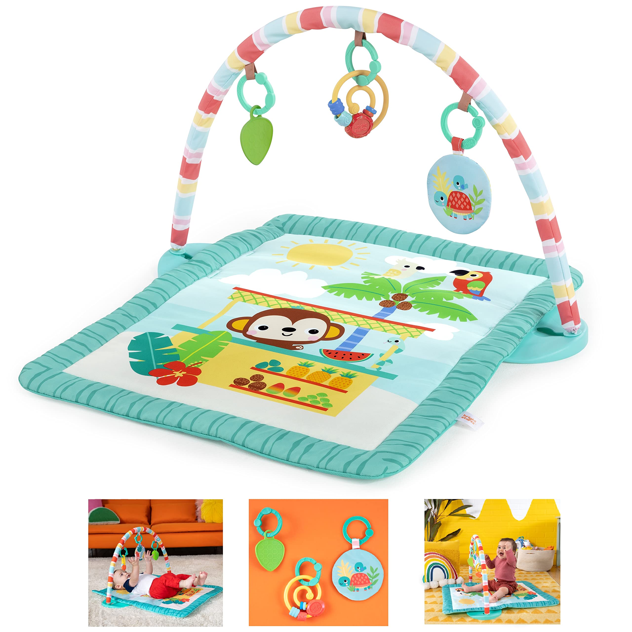 Bright Starts Tiki Toy Bar Baby Activity Gym & Tummy Time Mat with
